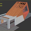 Modern Container Building Design With Wooden Roof Large Windows And White Base