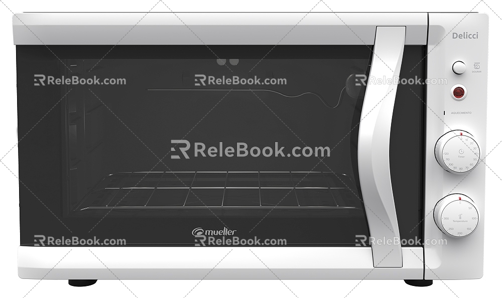 Countertop electric oven with analog operating system 3d model