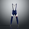 Navy Blue Cycling Bib Pants With White And Red Accent Design