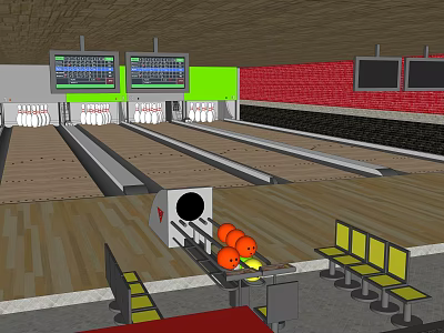 Modern Bowling Alley 3d model Modern Bowling Alley 3d model