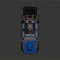 Blue Modified Off Road Truck With Roof Equipment And Rugged Design