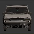 Vintage Silver Sedan With Roof Rack Classic Retro Exterior Design