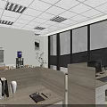 Modern Office Interior Design With Desk Chair Bookshelves Wall Art And Window View Decorations