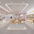 Pastry Shop Interior Featuring White Decor Glass Showcases Displayed Pastries And Bright Lighting