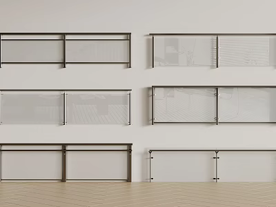 Modern Glass And Metal Railing Designs For Interior Decoration Ideas 3d model
