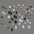 Modern Downlights And Spotlights With Various Designs Black And White Ceiling Mounted 3d model