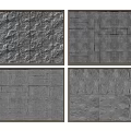 Decorative Background Wall With Various Stone Textures And Patterns For Interior Design 3d model