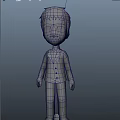 Cartoon Game Character 3D Model With Formal Suit Gray Hair Multiple Angles