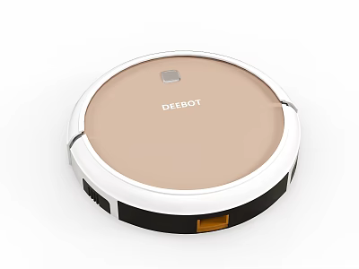 Smart Robot Vacuum Cleaner with Round Beige Surface and Efficient Automatic Cleaning 3d model