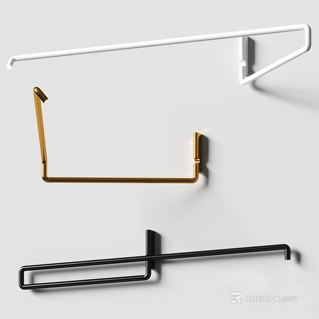 Modern Minimalist Wall Lamps in Gold Black and White Metal Finish 3d model 