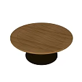 Modern Round Wooden Coffee Table With Striped Top And Sturdy Metal Base