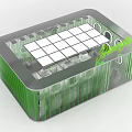Transparent Green Box With White Grid Pattern And GreenLight Logo Design 3d model