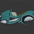 Turquoise Motorcycle with Brown Seat Streamlined Body and Unique Headlight Design