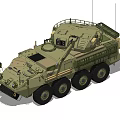 Modern Military Armored Vehicle With Six Wheeled Design And Turret Weapon System
