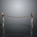 Rustic Outdoor Fence With Wooden Posts And Twisted Rope Natural Design