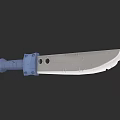 Functional Weapon Design With Blue Handle And White Blade Featuring Two Holes