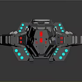 Futuristic Interstellar Spaceship With Advanced Modular Structure And Blue Yellow Accents