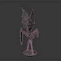Winged Dragon Metal Sculpture With Decorative Stand And Bowl Base Design