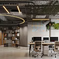 Modern Public Office Space With Open Layout Work Desks Ergonomic Chairs And Greenery