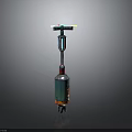 Colorful Futuristic Sci Fi Device With Neon Elongated Structure And Reflective Base