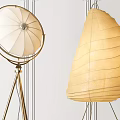 Modern Floor Lamps With Gold Stand And Unique Shade Design For Living Room