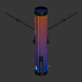 Durable Commercial Equipment Two Telescopes With Tripod Stands Purple Blue Gradient Colors And Black Bases