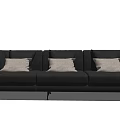 Modern three-seat sofa multiplayer sofa 3d model