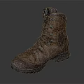 Brown High Top Leather Boots With Metal Eyelets Durable Sole For Outdoor Activities