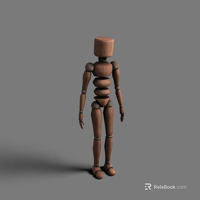 Decorative Wooden Articulated Human Figure Ornament Figurine Set For Home Decor 3d model 