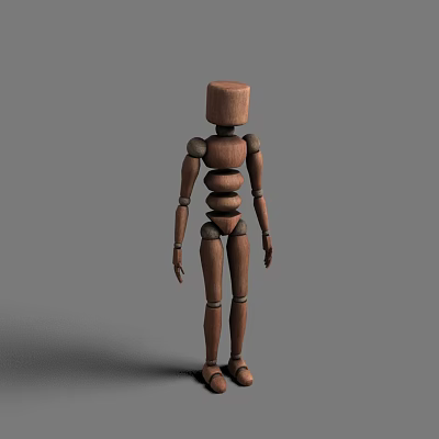 Artistic Human Puppet Wooden Human Doll Artistic Human Ornaments Human Ornaments Wooden Puppet 3d model