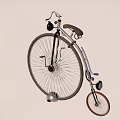 Vintage High Wheel Bicycle With Large Front Wheel Small Rear Wheel And Bell