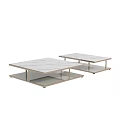 Modern Nested Coffee Tables With Marble Top And Metal Frame Design 3d model