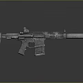 Silver 3D Rendered Rifle With Metallic Texture And Reflective Surface 3d model