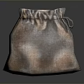 Cotton Linen Storage Bag With Drawstring Closure And Checkered Pattern