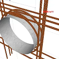 Reinforced Structure of Circular Opening of Shear Wall 3d model