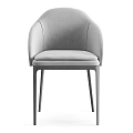 Modern Gray Upholstered Leisure Chair with Sleek Armrest and Metal Legs Design