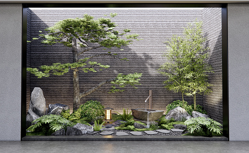 New Chinese style landscape sketch interior landscape 3d model