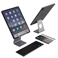 Sleek Tablet Setup With Adjustable Stand Wireless Keyboard And Stylus Pen