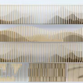 Modern Decorative Partition With Golden Beige Wavy Striped Textured Pattern Design 3d model