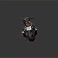 Vintage Silver And Red Motorcycle With Brown Seat And Retro Design