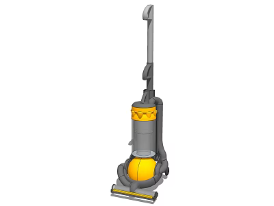 Yellow And Gray Upright Household Vacuum Cleaner For Efficient Floor Cleaning 3d model