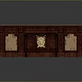 Ornate Wooden Desk with Green Surface Intricate Carved Details and Gold Accents