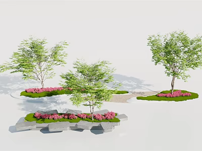 Modern tree pool tree pool seat landscape sketch 3d model