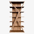 Noir Trading Solid Wood Bookshelf Retro High-end Simple Storage Furniture Classic Business Display Combination 3d model