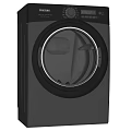 Modern Black Front Load Washing Machine With Transparent Door And Control Panel