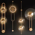 Elegant Modern Wall Lamps With Circular Metal Design And Warm Lighting