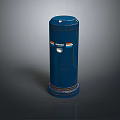 Blue Cylindrical Military Weapon With Orange White Stripes And Durable Structure