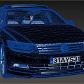 Sleek Black Volkswagen Sedan With Roof Spoiler Modern Front And LED Headlights