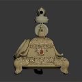 Vintage Brass Telephone With Ornate Base Carved Details And Rotary Dial