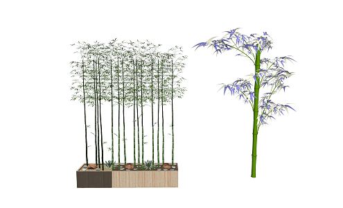 Modern bamboo 3d model